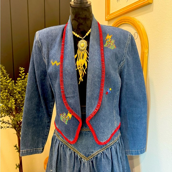 Vintage western crop jean blazer/jacket - Picture 4 of 9